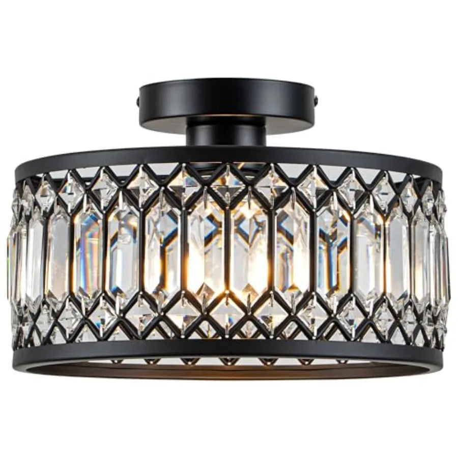 Crystal Flush Mount Ceiling Light Fixture For Kitchen And Bath