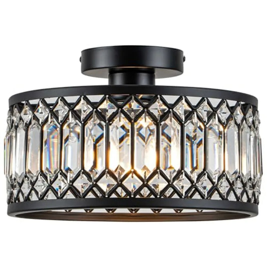 Crystal Flush Mount Ceiling Light Fixture For Kitchen And Bath