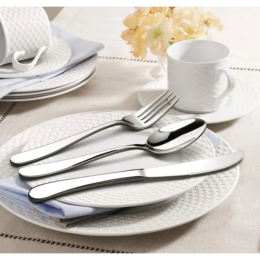 Heavy Duty Stainless Steel Flatware Set 40 Piece For 8