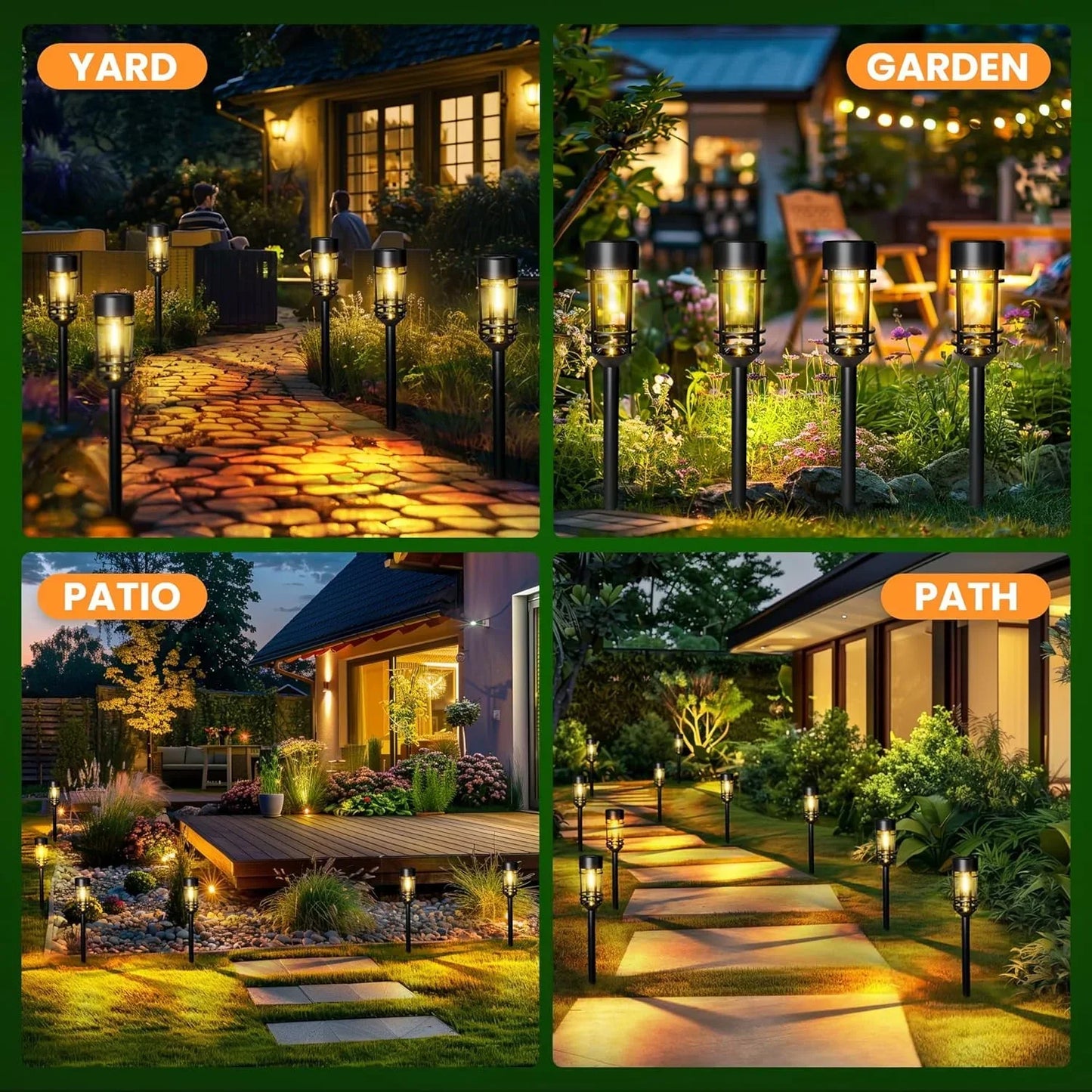 SZRSTH Outdoor Solar Street Lights 4 Pack Waterproof Landscape Lighting