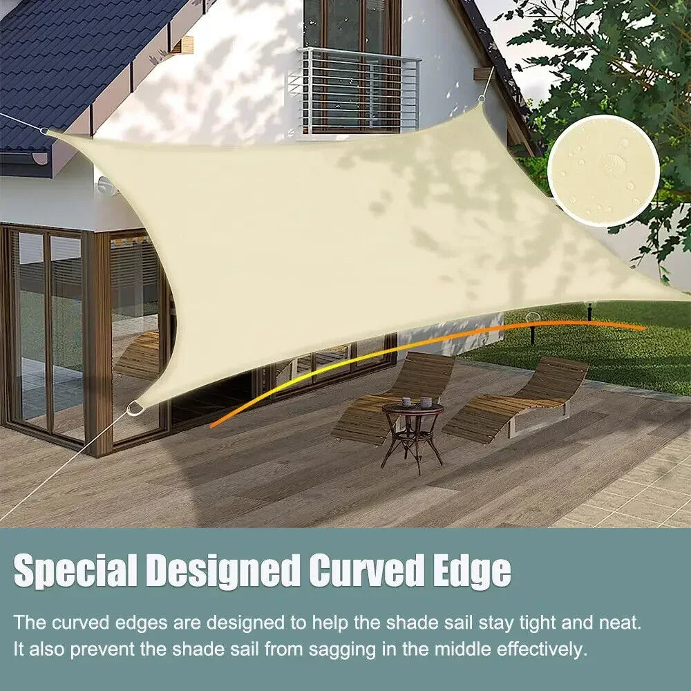 Waterproof Shade Sail for Outdoor Patio and Garden Canopy