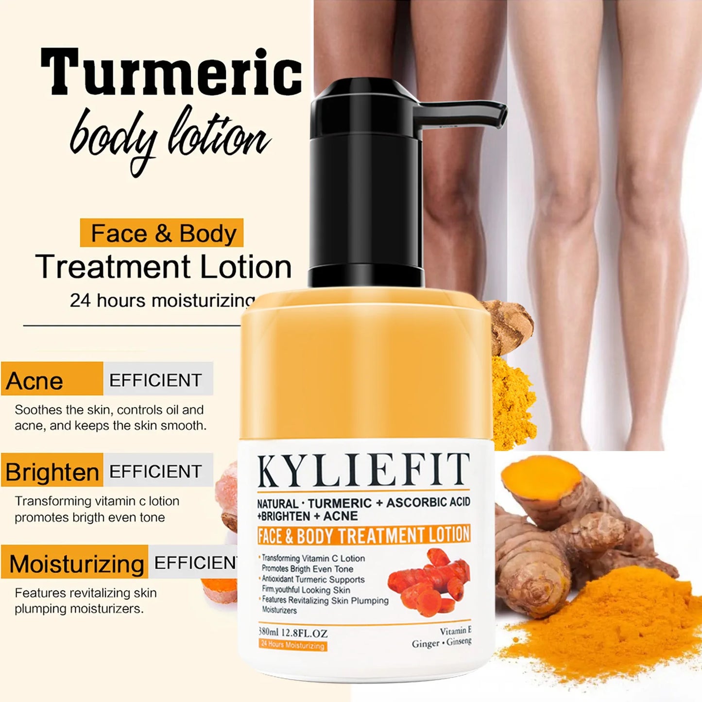 AILKE Organic Turmeric Skin Care Set For Brightening Acne Removal