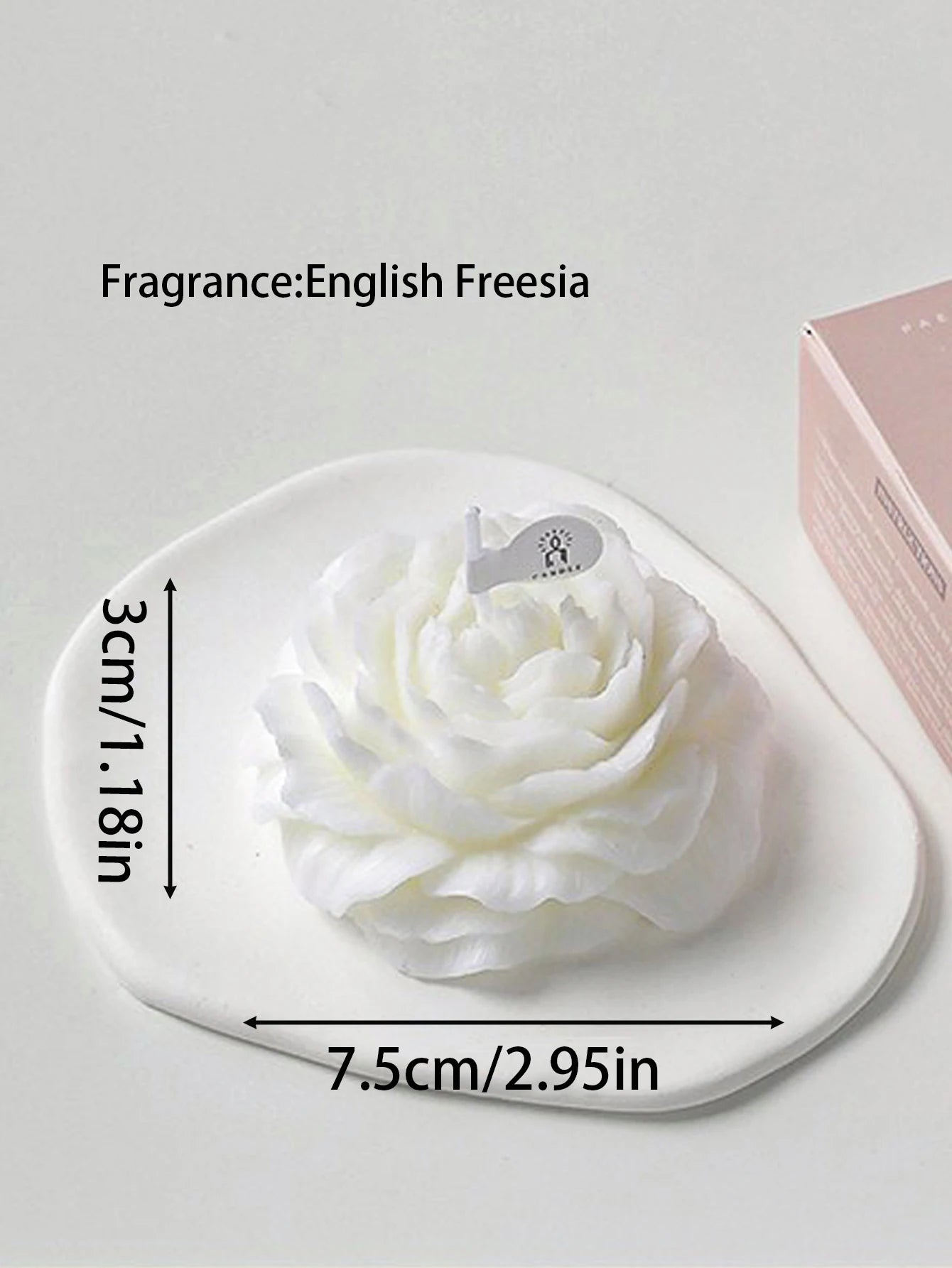 UDOCOOL 3D Peony Aromatic Candle Aromatherapy Gift for Weddings