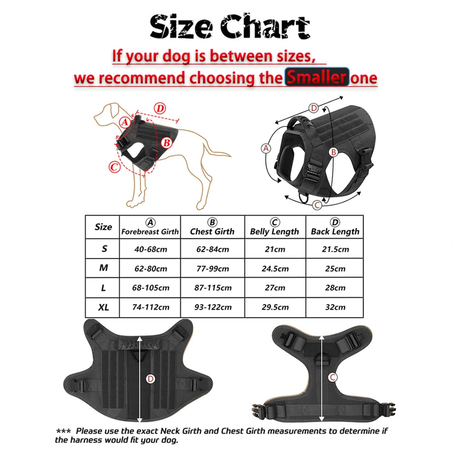 PETRAVEL CN Tactical Dog Harness Vest With Molle Pouches For Medium Large Dogs