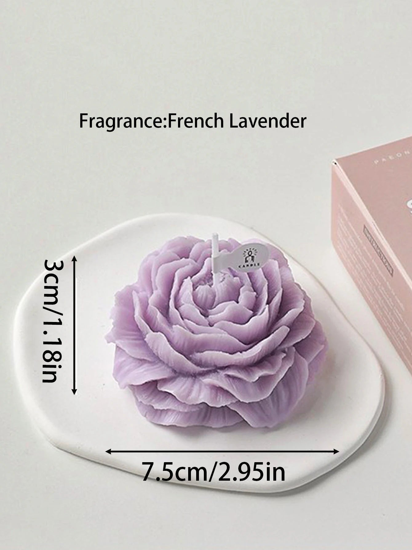 UDOCOOL 3D Peony Aromatic Candle Aromatherapy Gift for Weddings