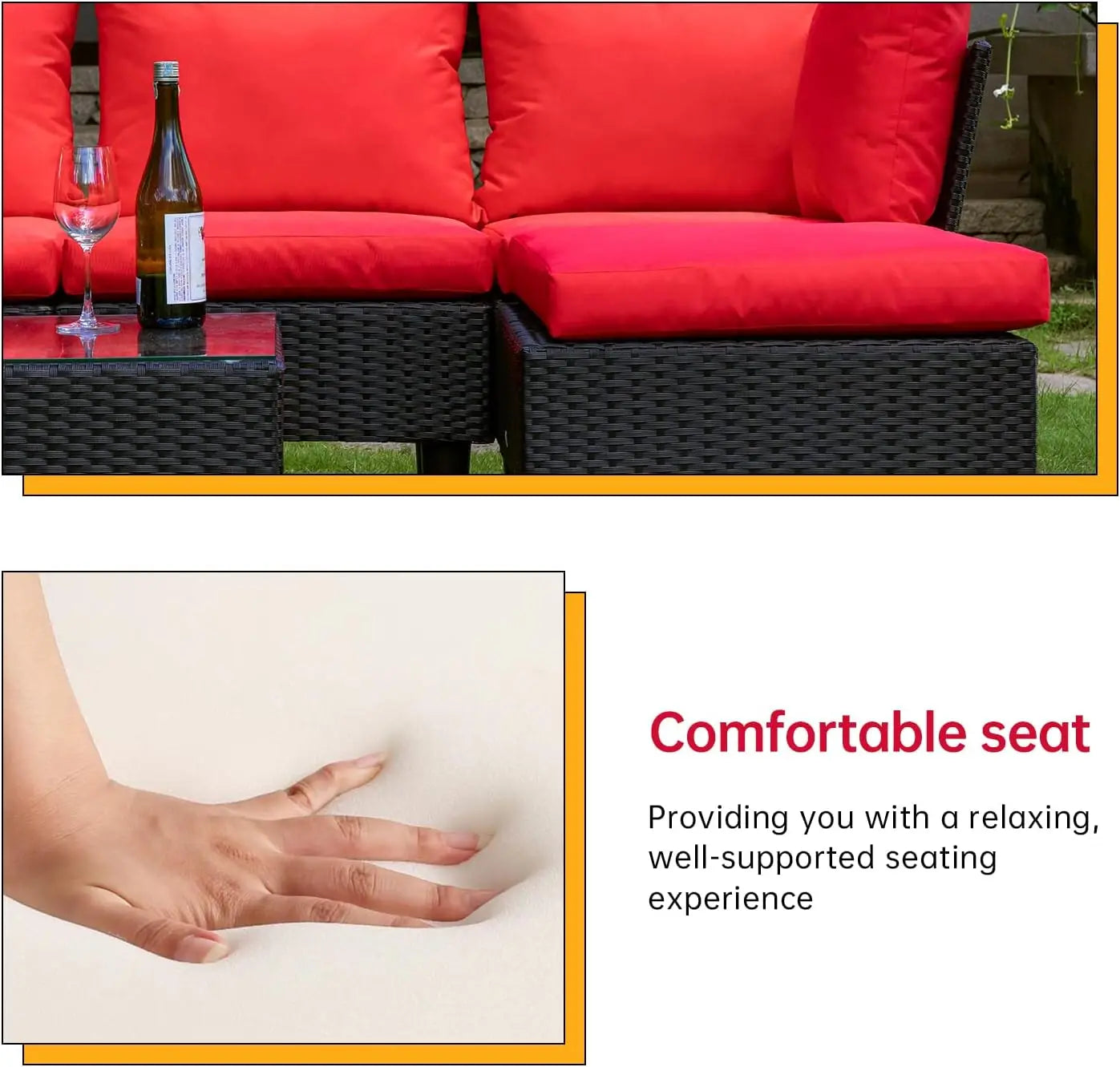 Patio Furniture Sets Outdoor Wicker Conversation Sofa Rattan Chair
