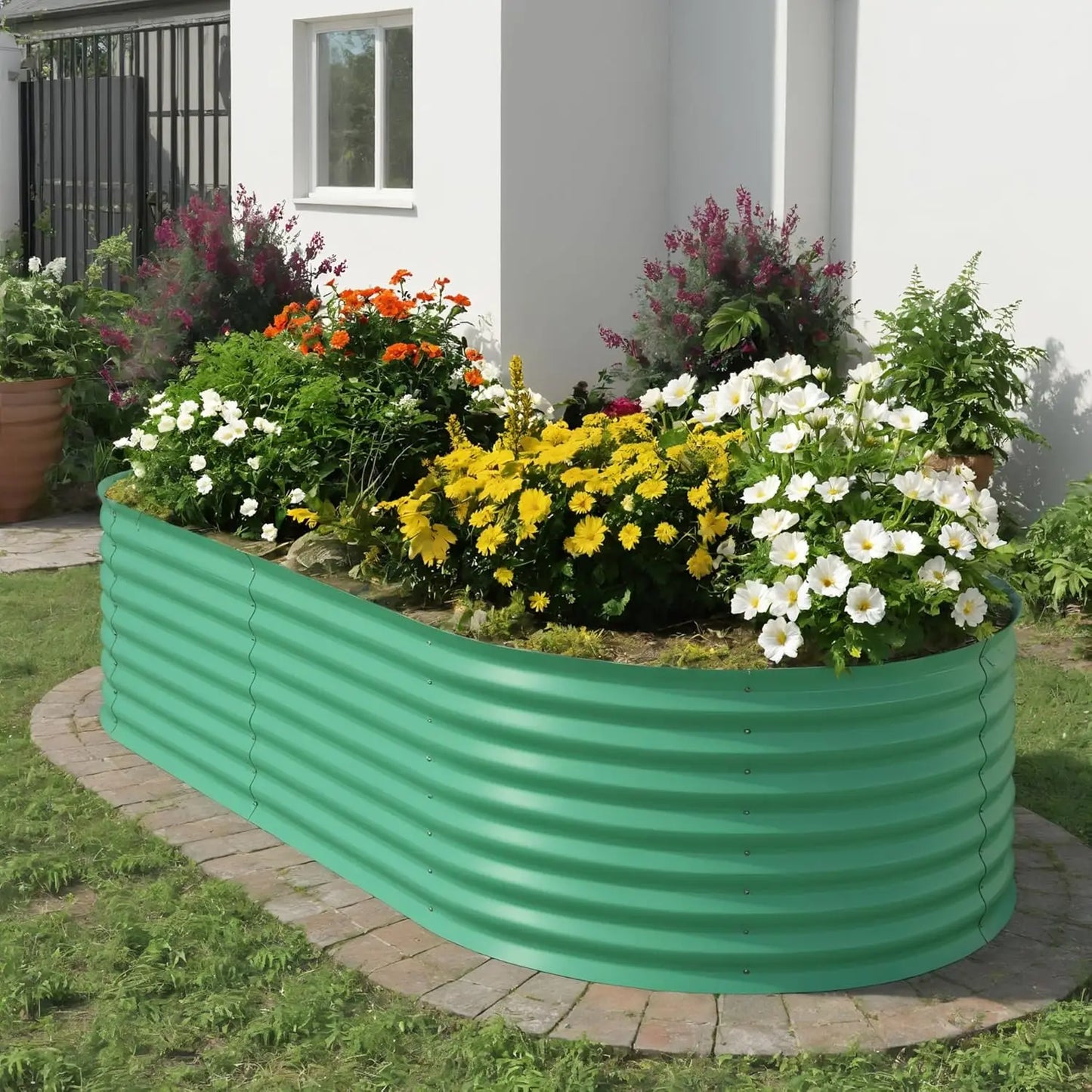 TWISTER.CK Galvanized Raised Garden Bed Kit Outdoor Open Bottom Planter