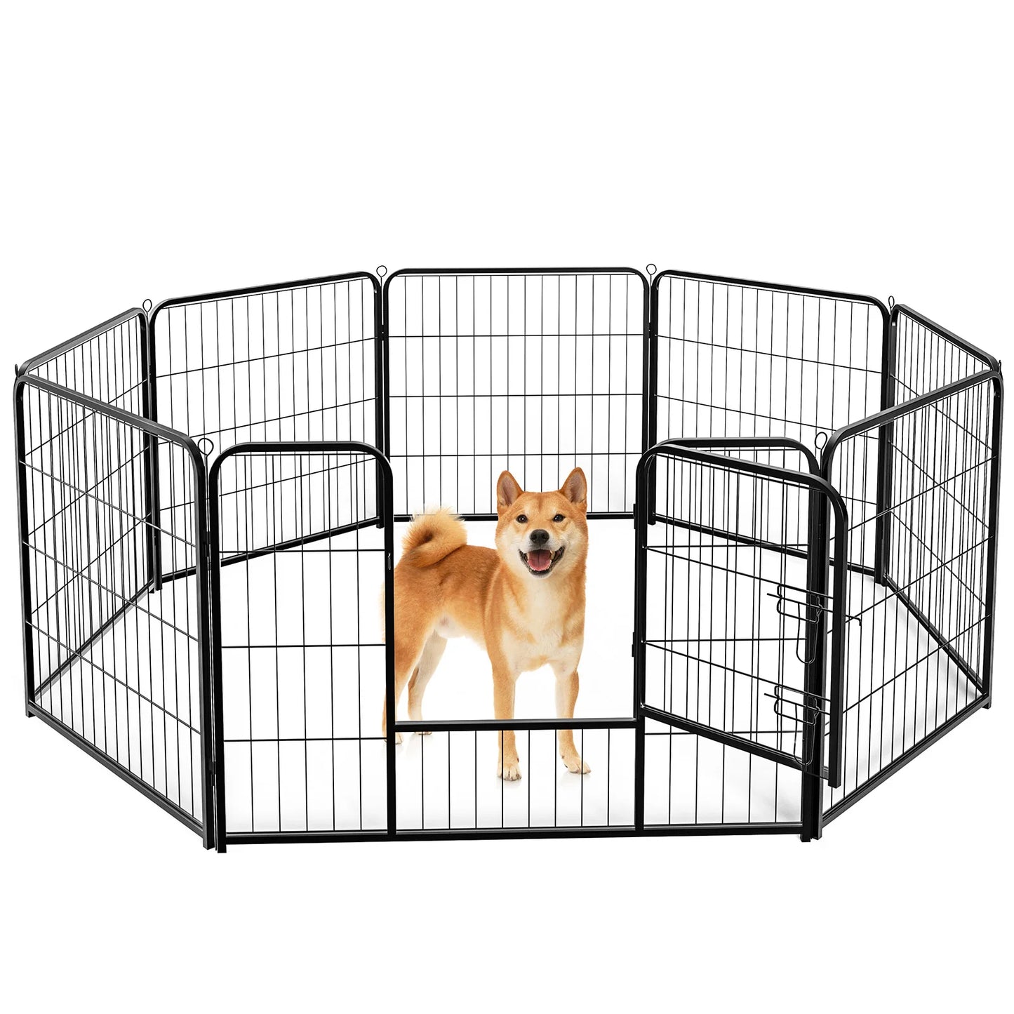 JHK Metal Dog Playpen 8 Panel Fence For Indoor Outdoor Use