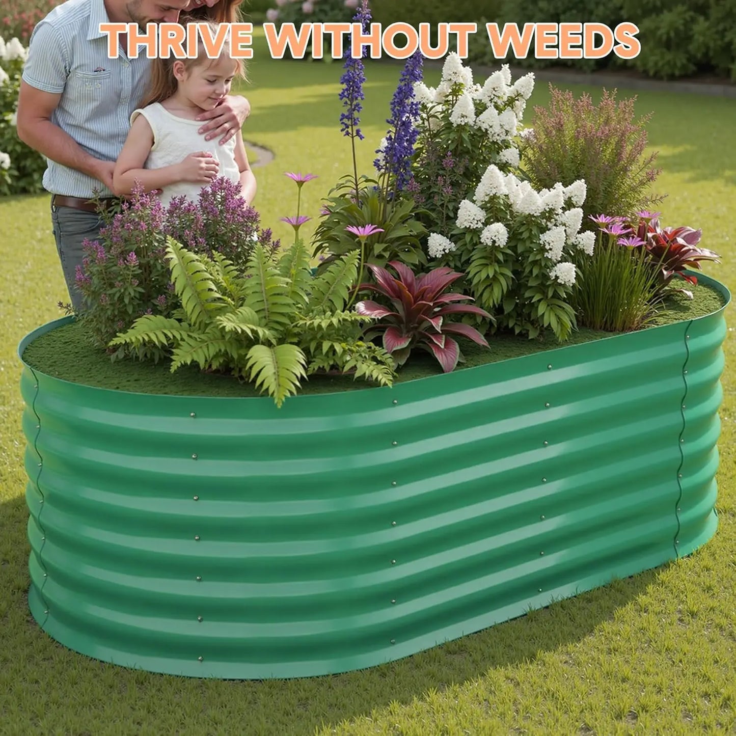 TWISTER.CK Galvanized Raised Garden Bed Kit Outdoor Open Bottom Planter