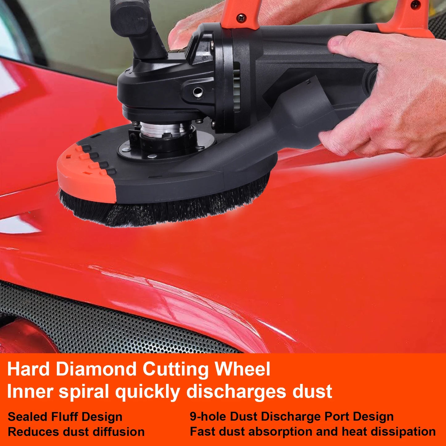 Concrete Grinder With Dust Shroud And Double Grip Electric Angle Kit