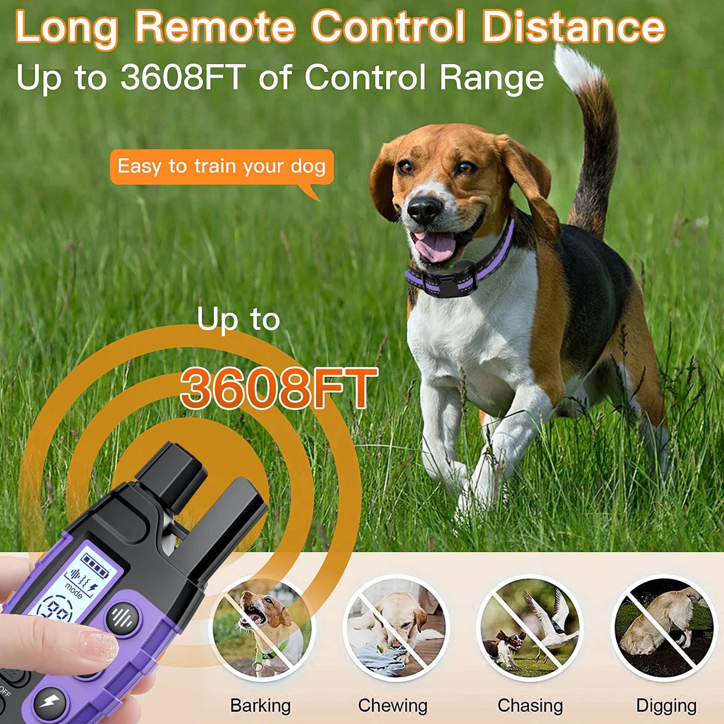 WXRPET 3300Ft Electric Dog Training Collar With Remote Control Waterproof