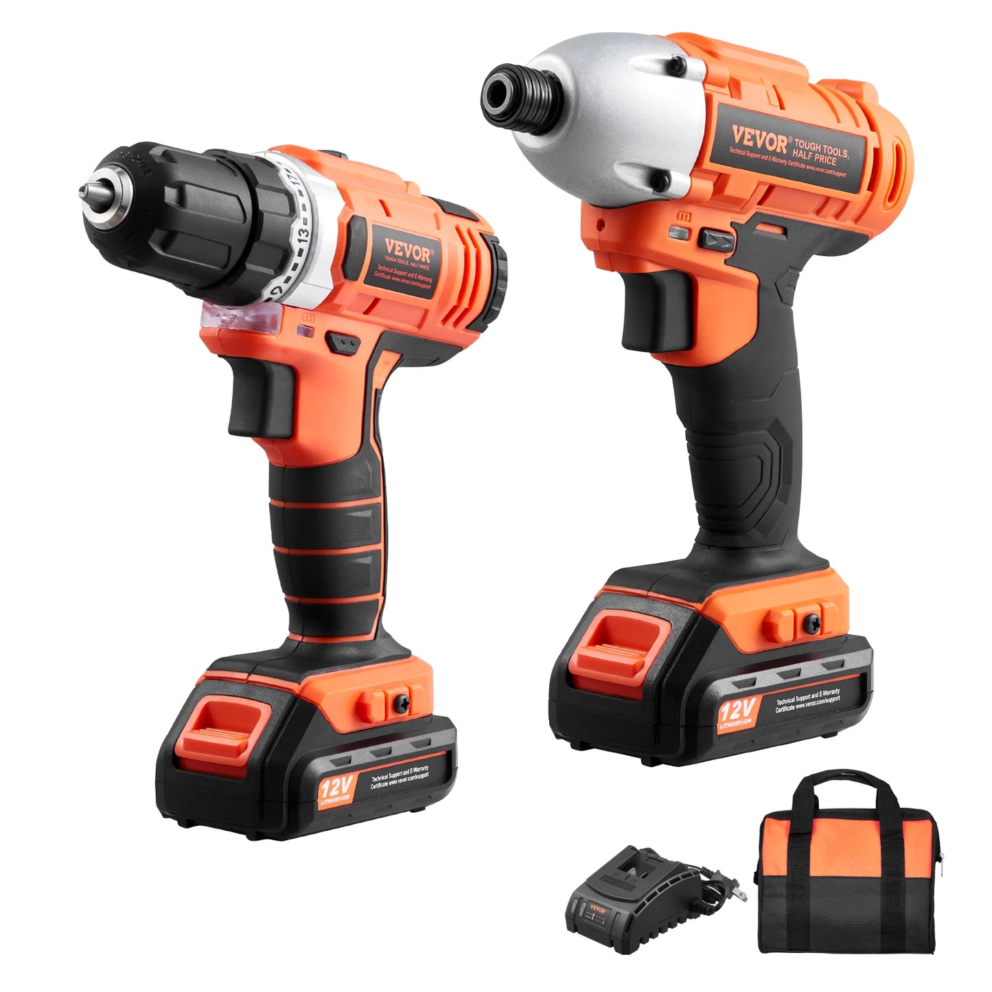 SucceBuy Cordless 2-Tool Drill and Impact Driver Combo Kit
