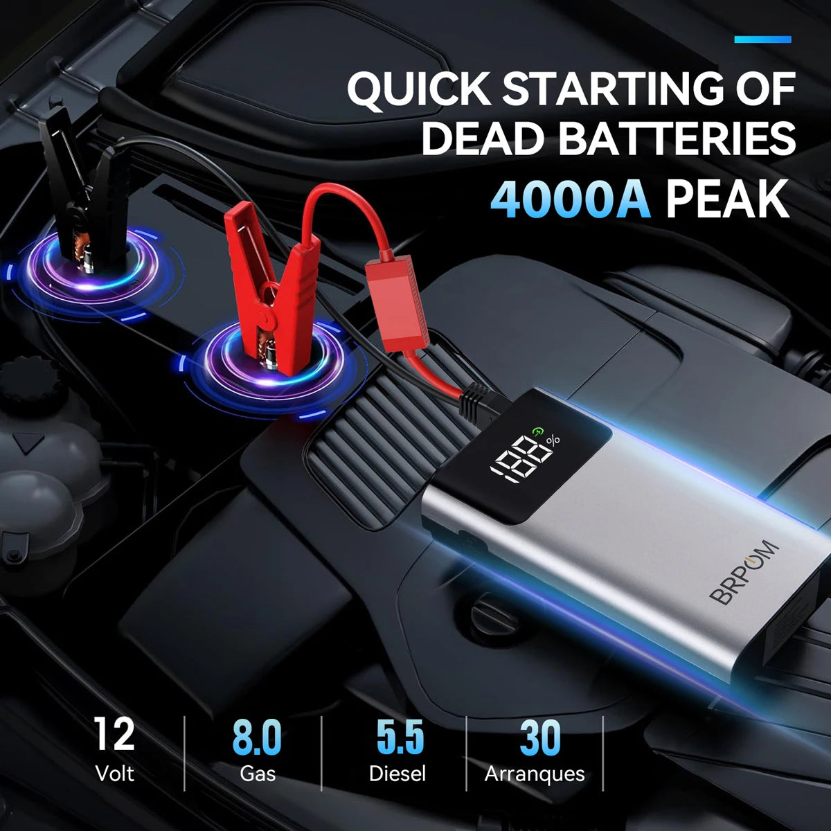 Biuble 4000A Car Jump Starter 3-in-1 Portable Battery Booster