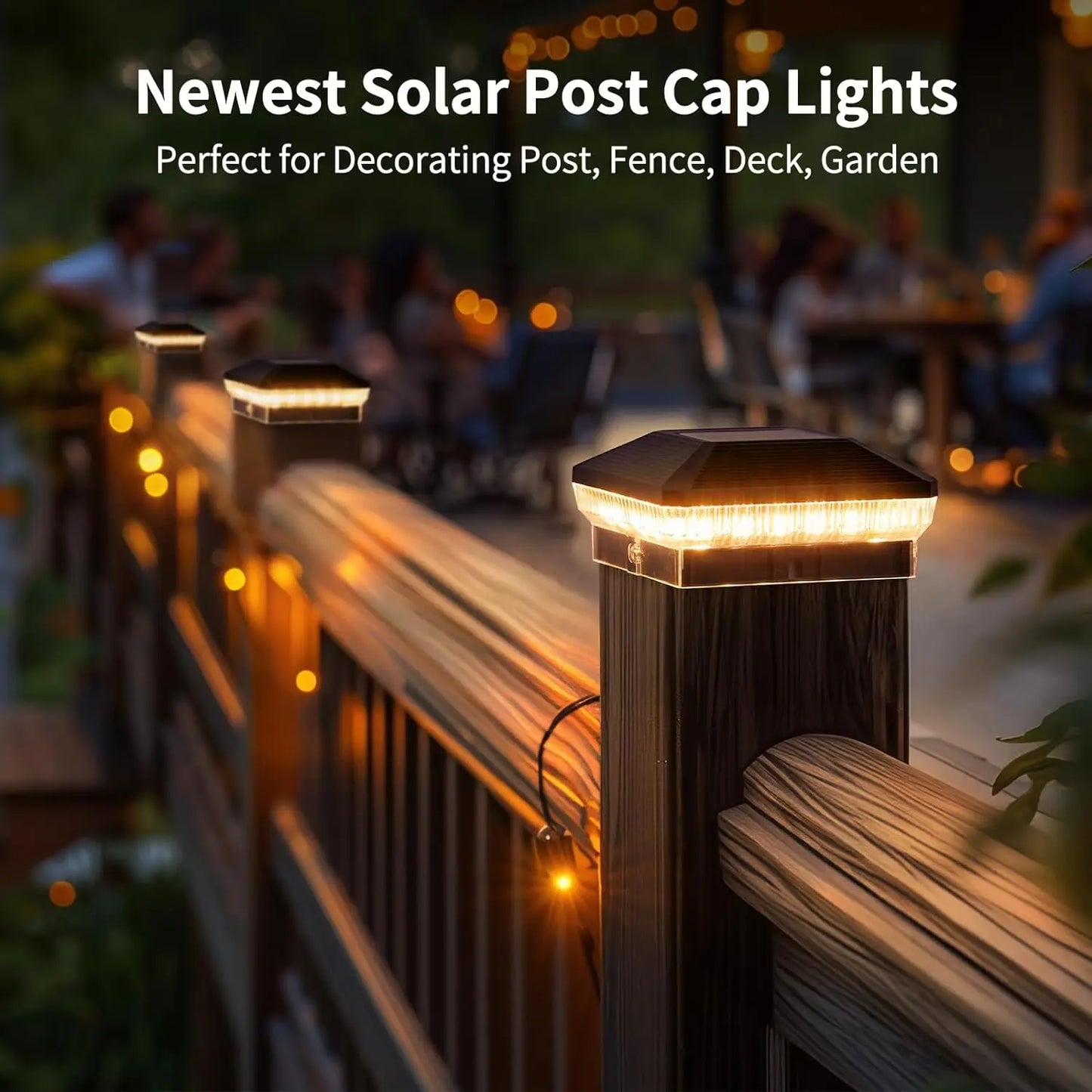 KPSTEK Solar Post Lights Outdoor Fence Lights With Three Modes