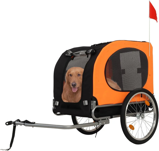HiMISS Steel Dog Bike Trailer With Universal Coupler Water Resistant
