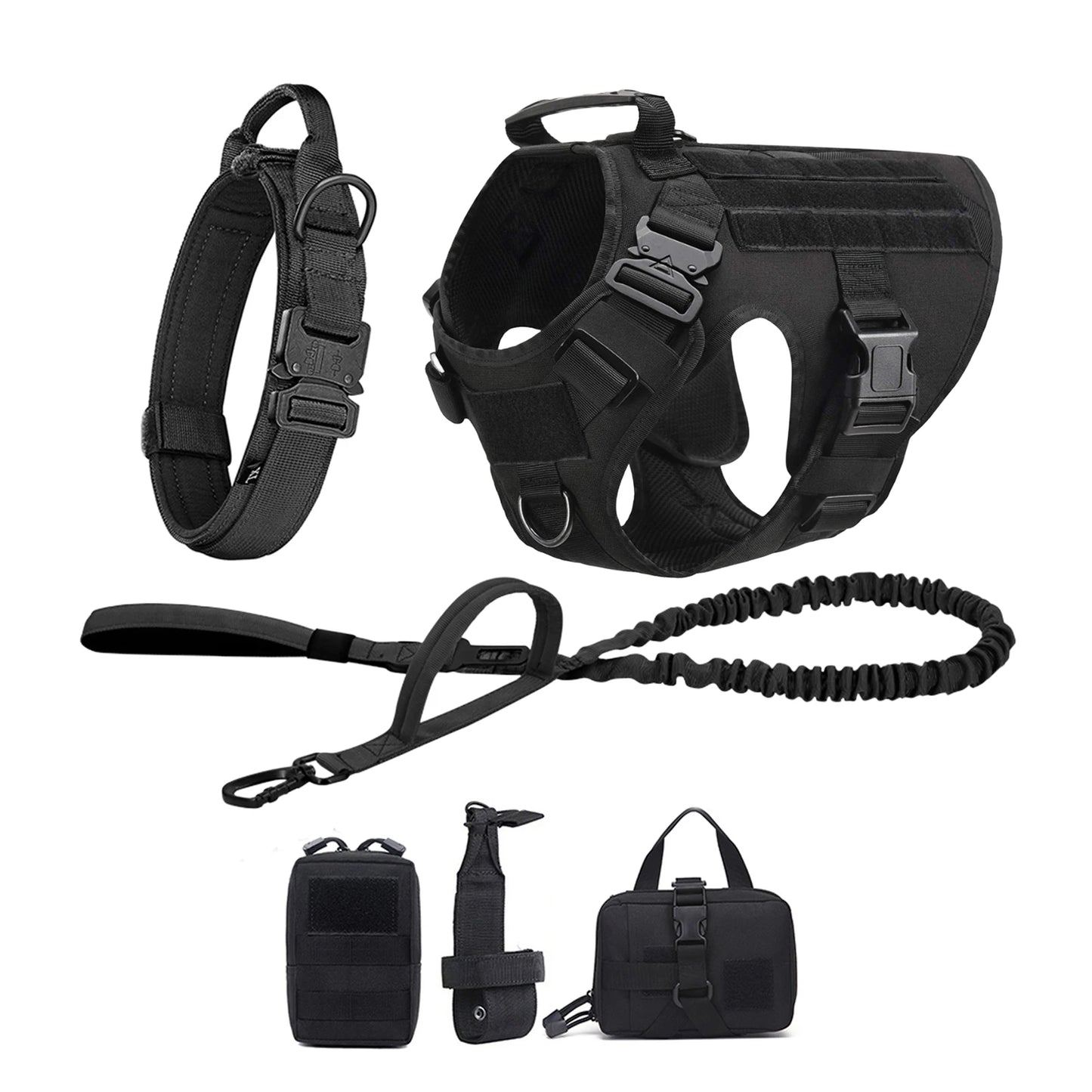 PETRAVEL CN Tactical Dog Harness Vest With Molle Pouches For Medium Large Dogs