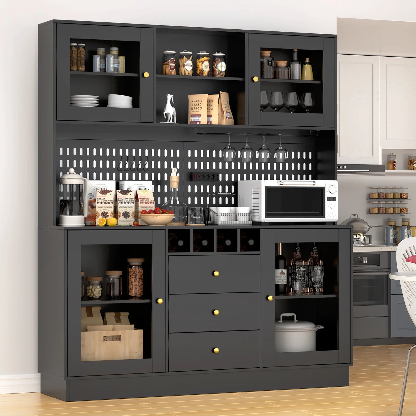 VOWNER Pantry Cabinet Kitchen Storage Freestanding Buffet Hutch