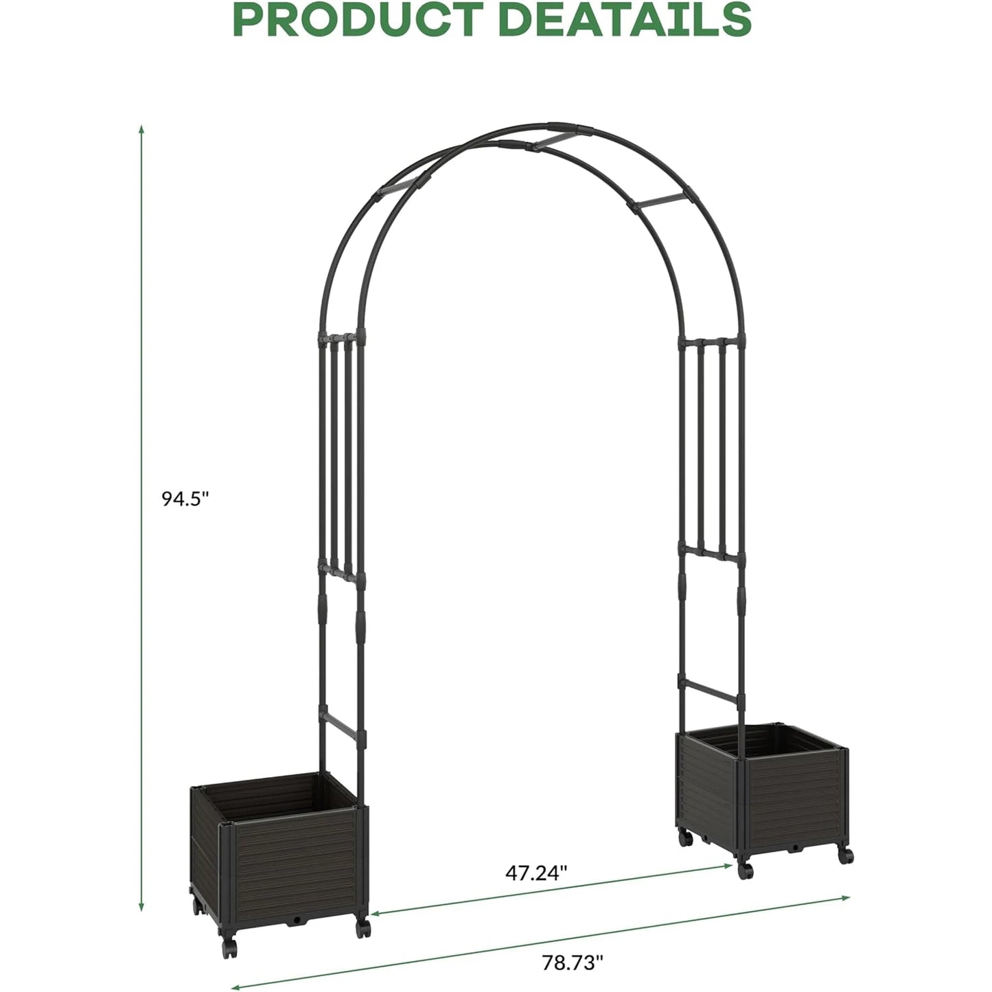 Raised Garden Bed With Trellis Arch For Climbing Plants