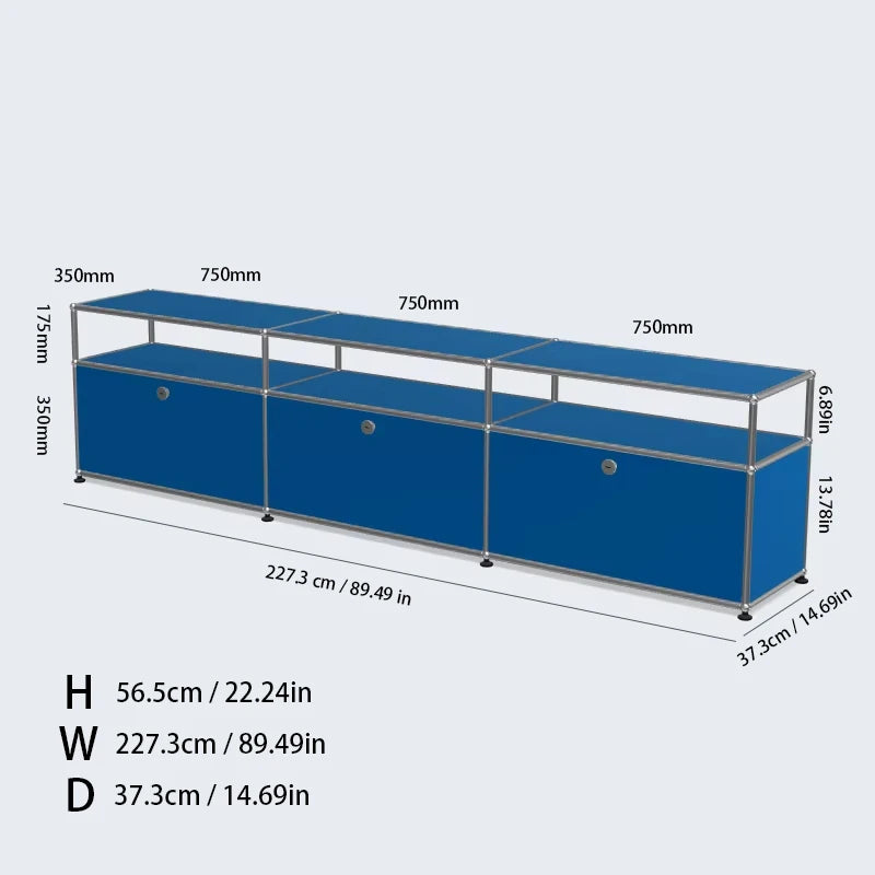 Bigcityfur TV Stand Storage Cabinet Metal Corner Display Unit