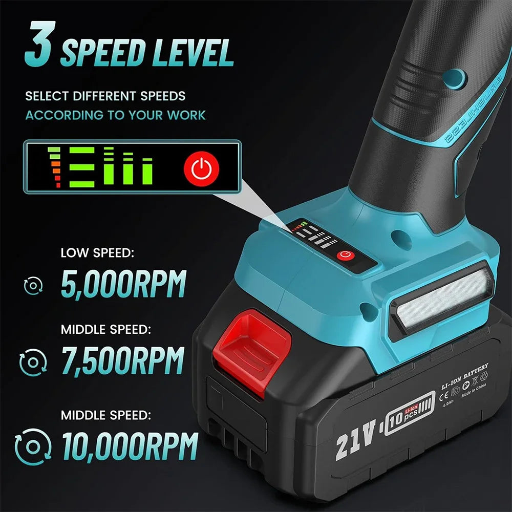 Seesii 21V Brushless Angle Grinder Multifunction Tool
