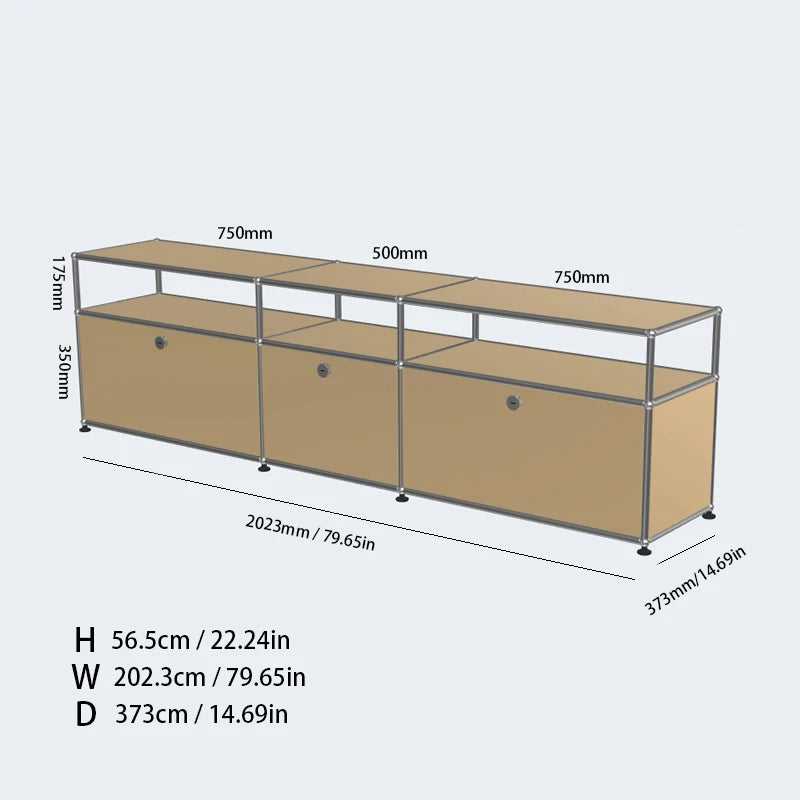 Bigcityfur TV Stand Storage Cabinet Metal Corner Display Unit