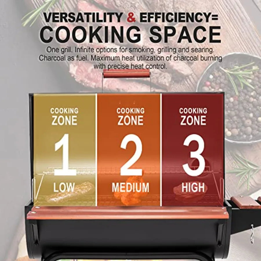 SHXI Outdoor Charcoal Grill For Backyard And Patio 30 Barrel