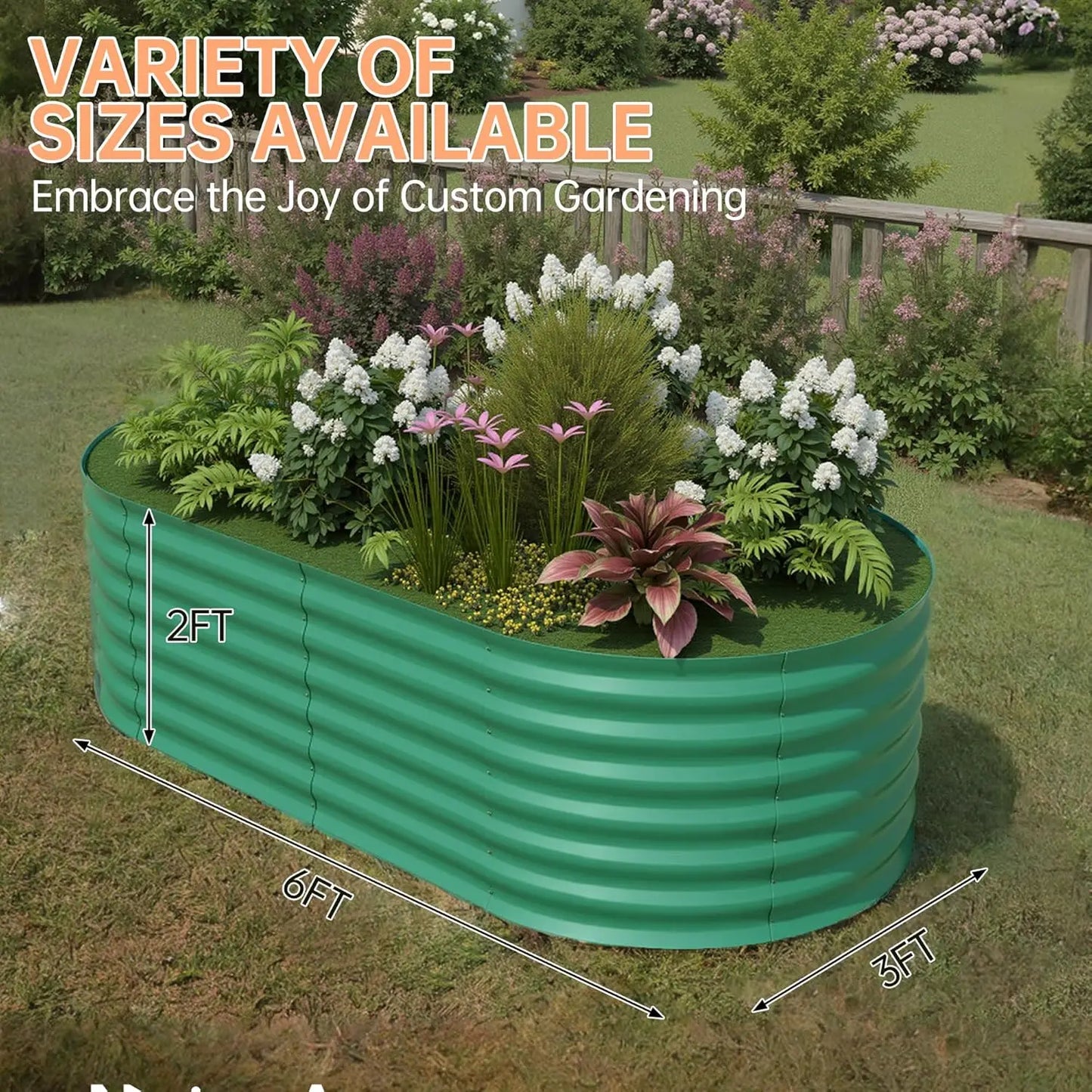 TWISTER.CK Galvanized Raised Garden Bed Kit Outdoor Open Bottom Planter