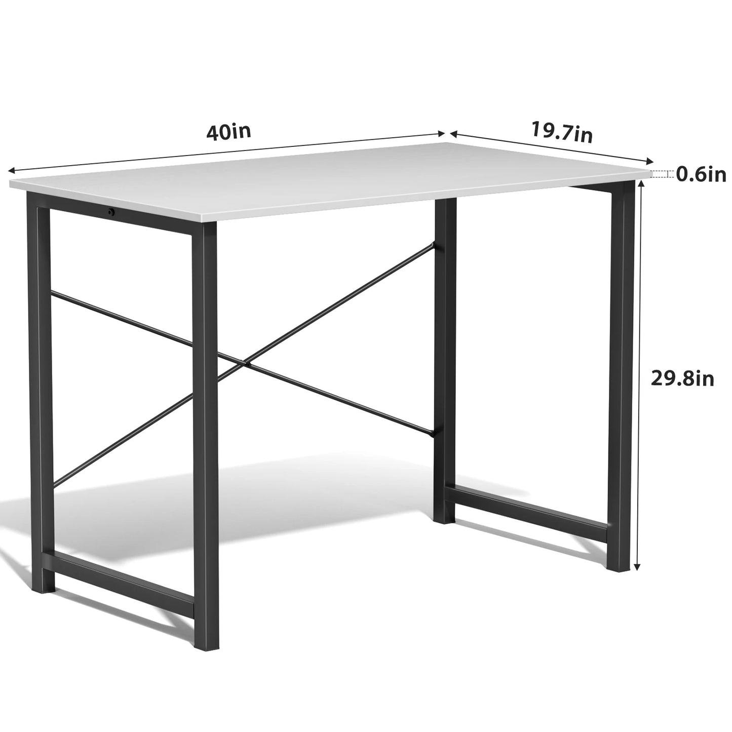 JHK Computer Desk For Office And Gaming With Wood Tabletop
