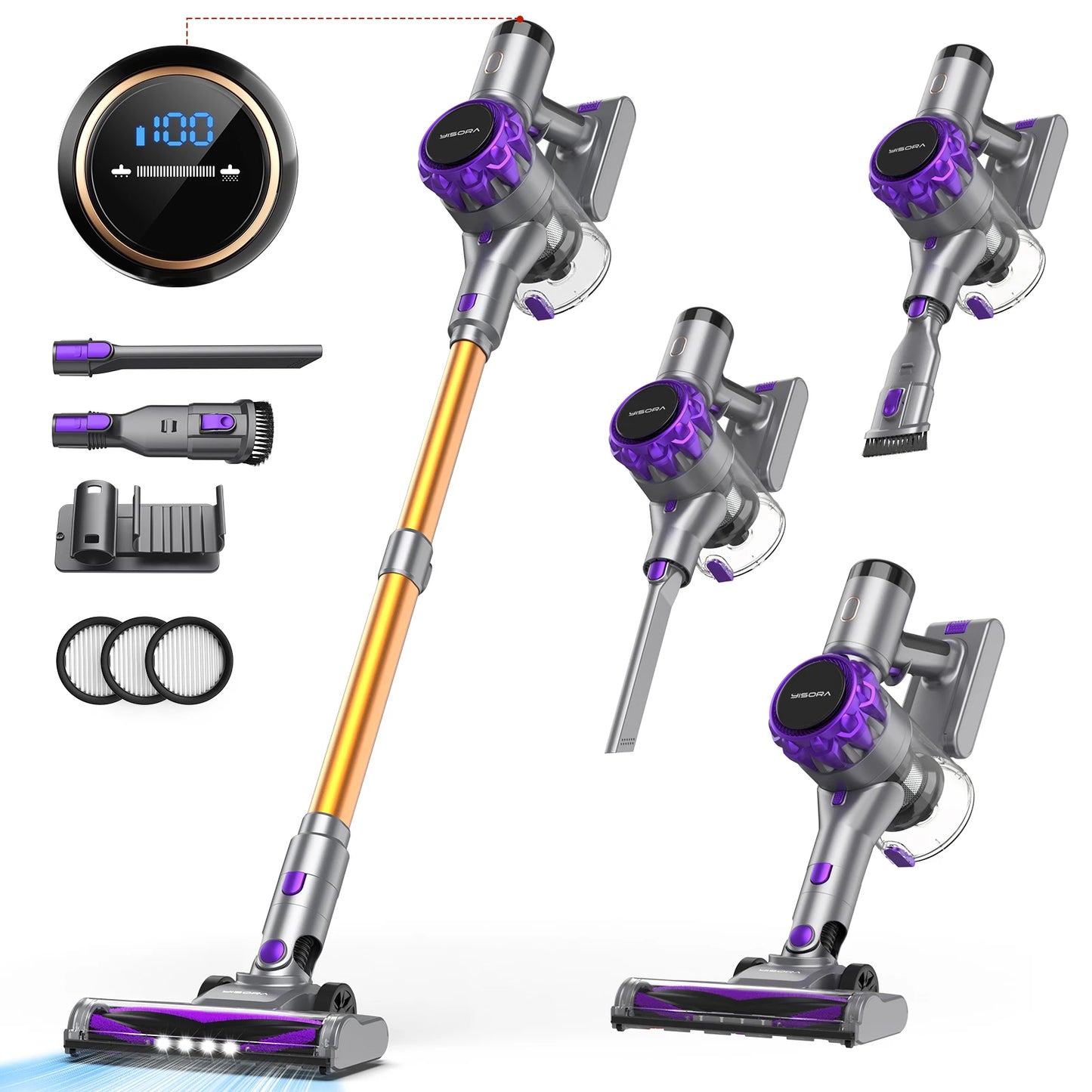 INSE Cordless Vacuum Cleaner 40Kpa Suction For Pet Hair