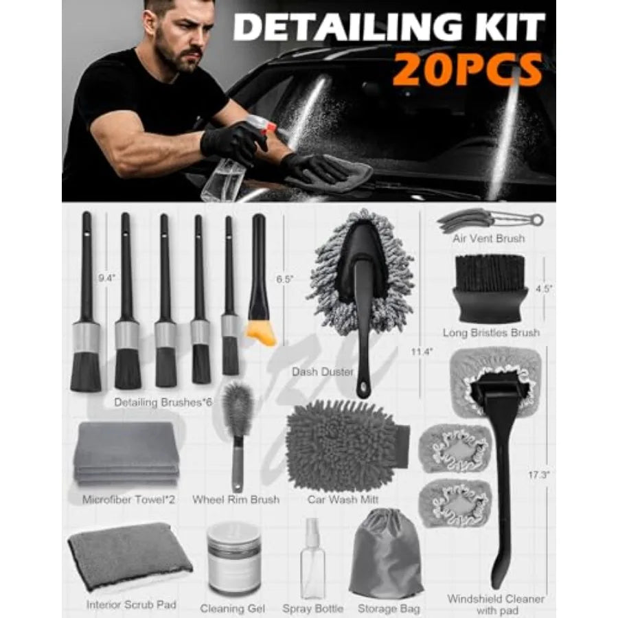 Windshield Cleaner Tool Kit For Car Detailing With 200g Gel