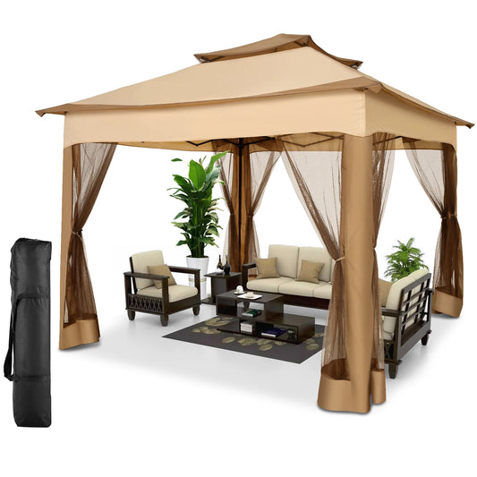 COBIZIC Pop Up Gazebo One Push Canopy Tent With Mosquito Netting