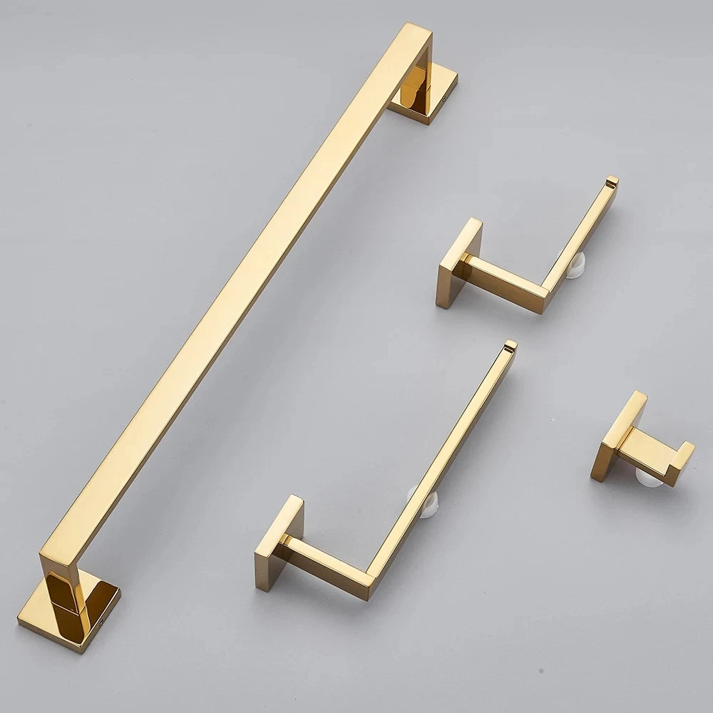 Onyzpily Bathroom Hardware Set Kit Wall Shelf Towel Bar