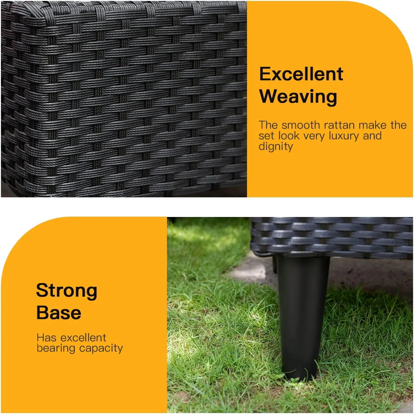 Patio Furniture Sets Outdoor Wicker Conversation Sofa Rattan Chair