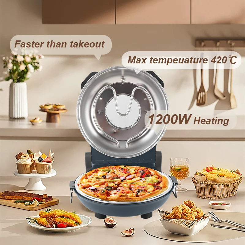 Electric Pizza Oven 1200W Countertop With 5 Minute Crisp