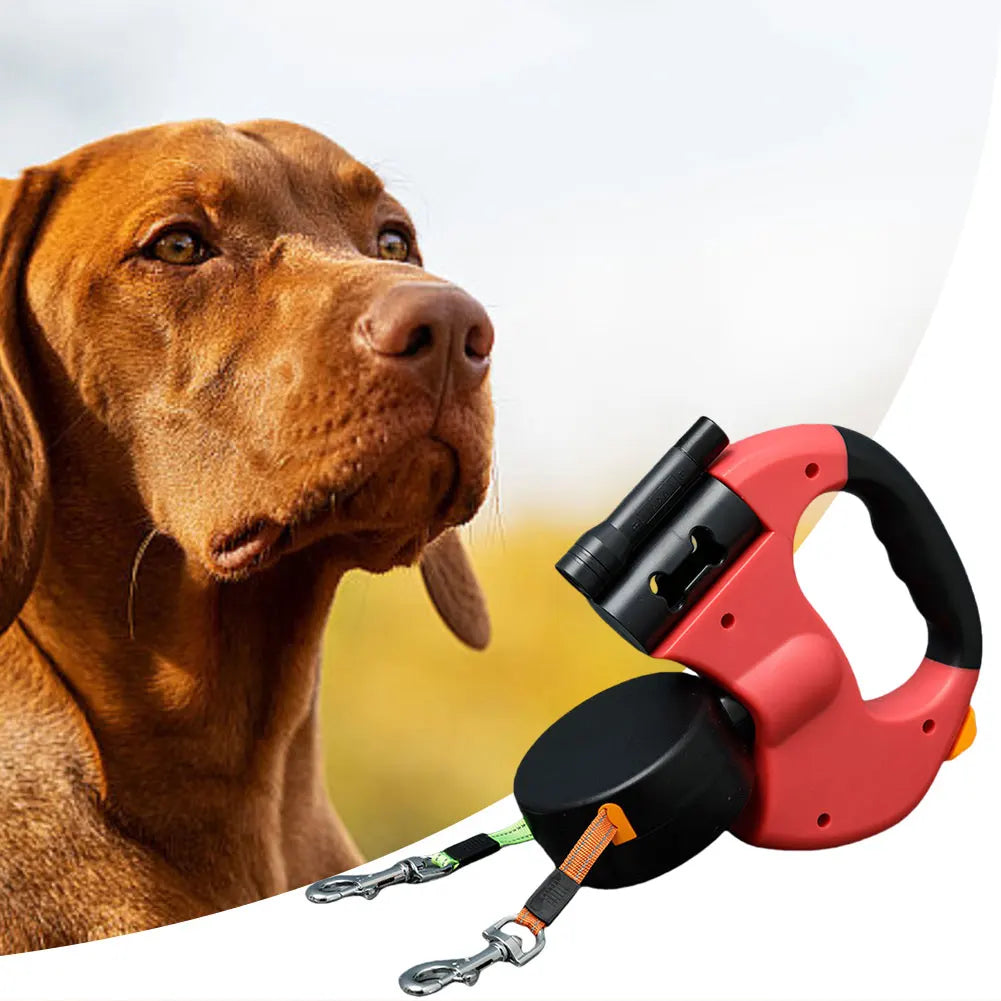 Alloet Double Headed Traction Rope Dog Leash With LED Light