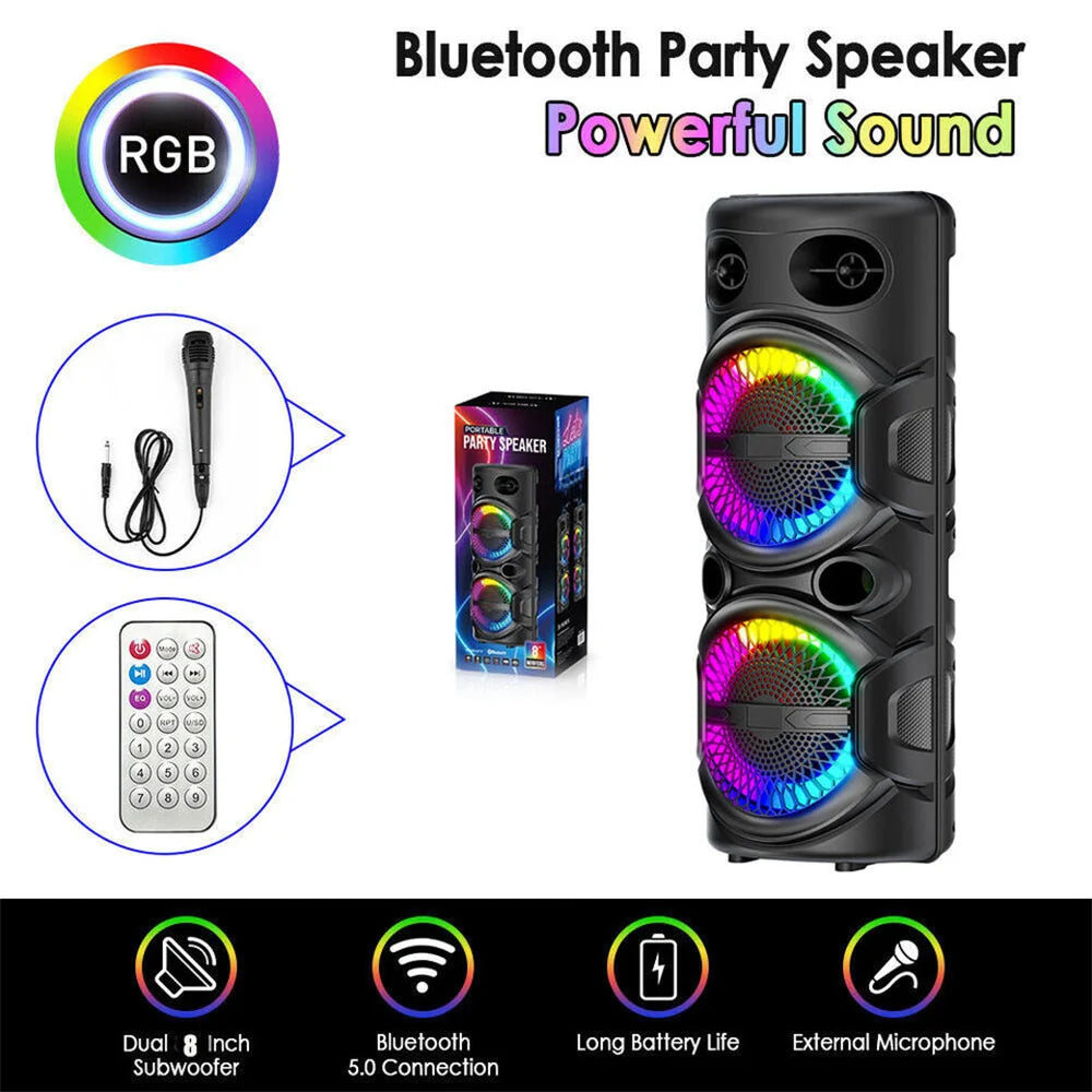 CURUK 3000W Portable Bluetooth Speaker Subwoofer Karaoke Party System