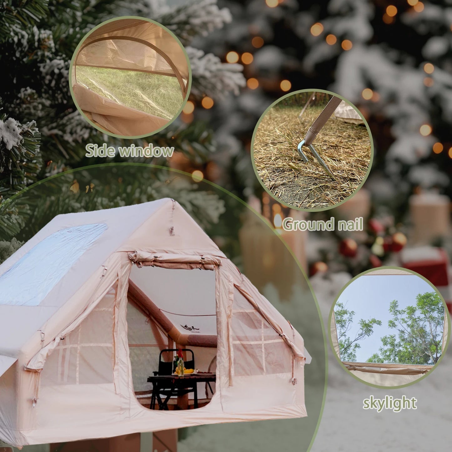 Pakicetus Inflatable Camping Tent Quick Setup Frame Four Season Shelter