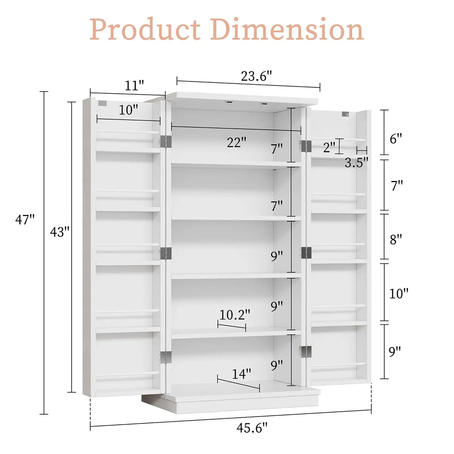 Solid Wood Kitchen Pantry Cabinet With Doors Modern Freestanding Storage
