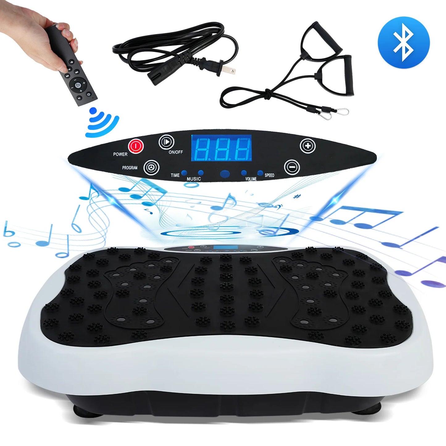 Full Body Vibration Plate Exercise Machine With Resistance Bands Remote