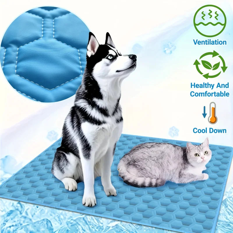 Dog Cooling Mat Breathable Portable Washable Ice Silk Pad