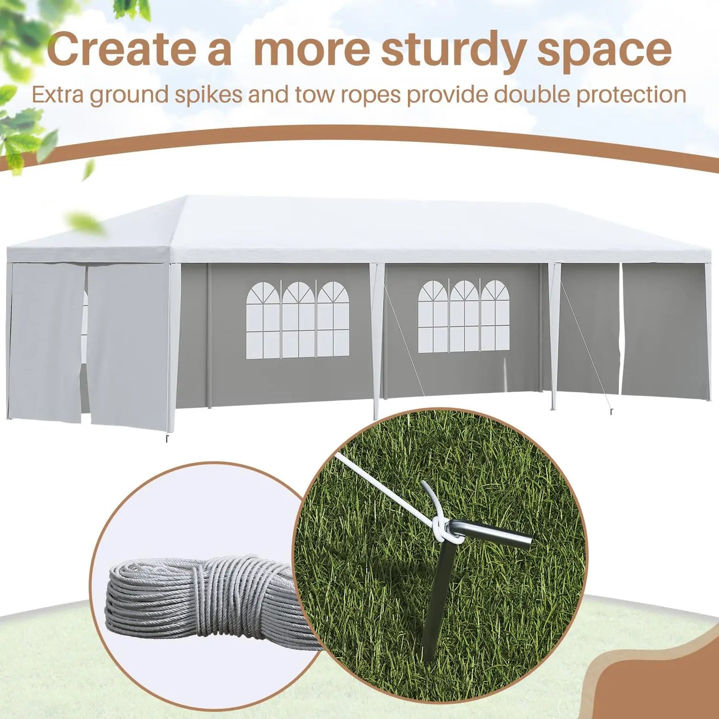 Outdoor Canopy With Six Removable Walls Heavy Duty Gazebo Shelter