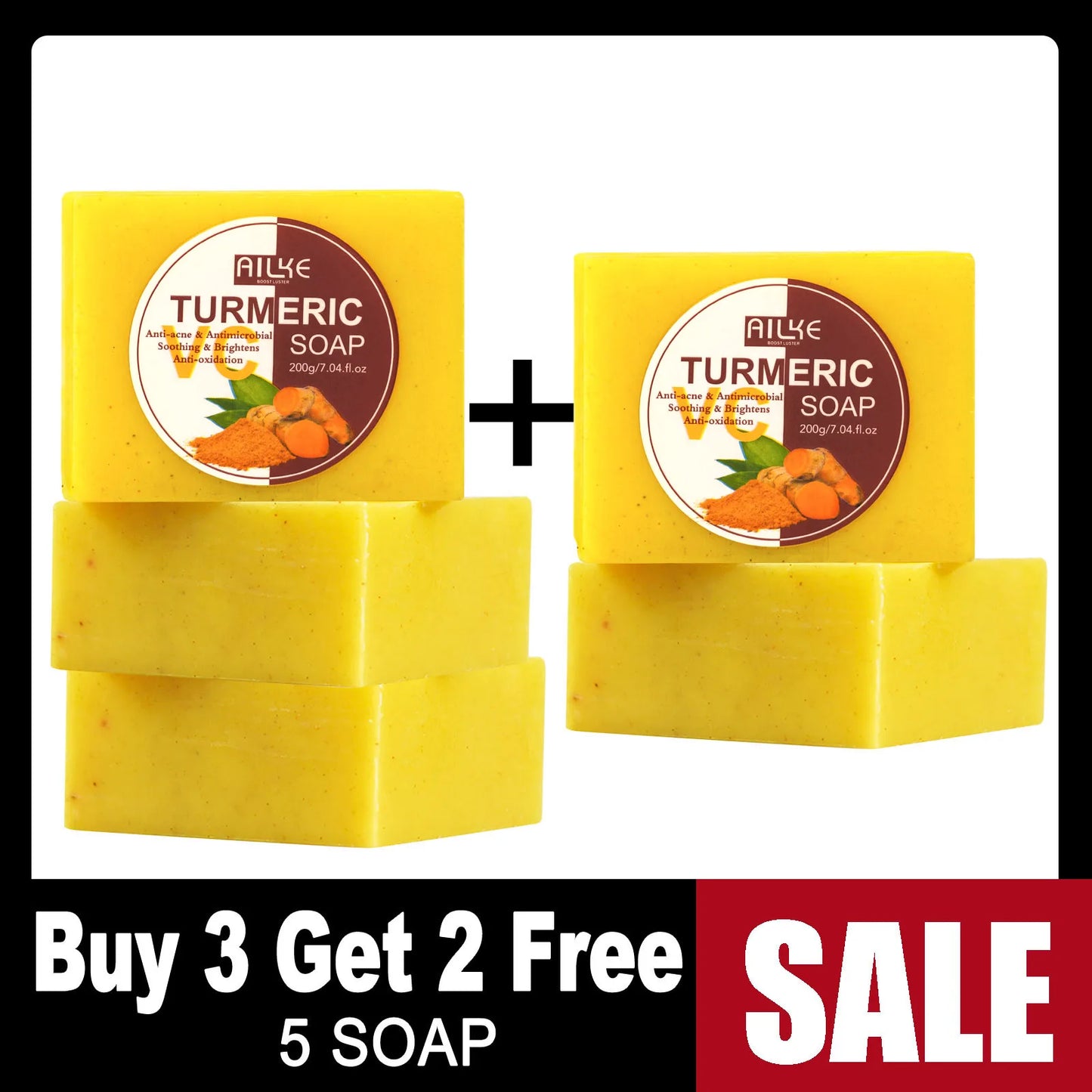 AILKE Organic Turmeric Skin Care Set For Brightening Acne Removal