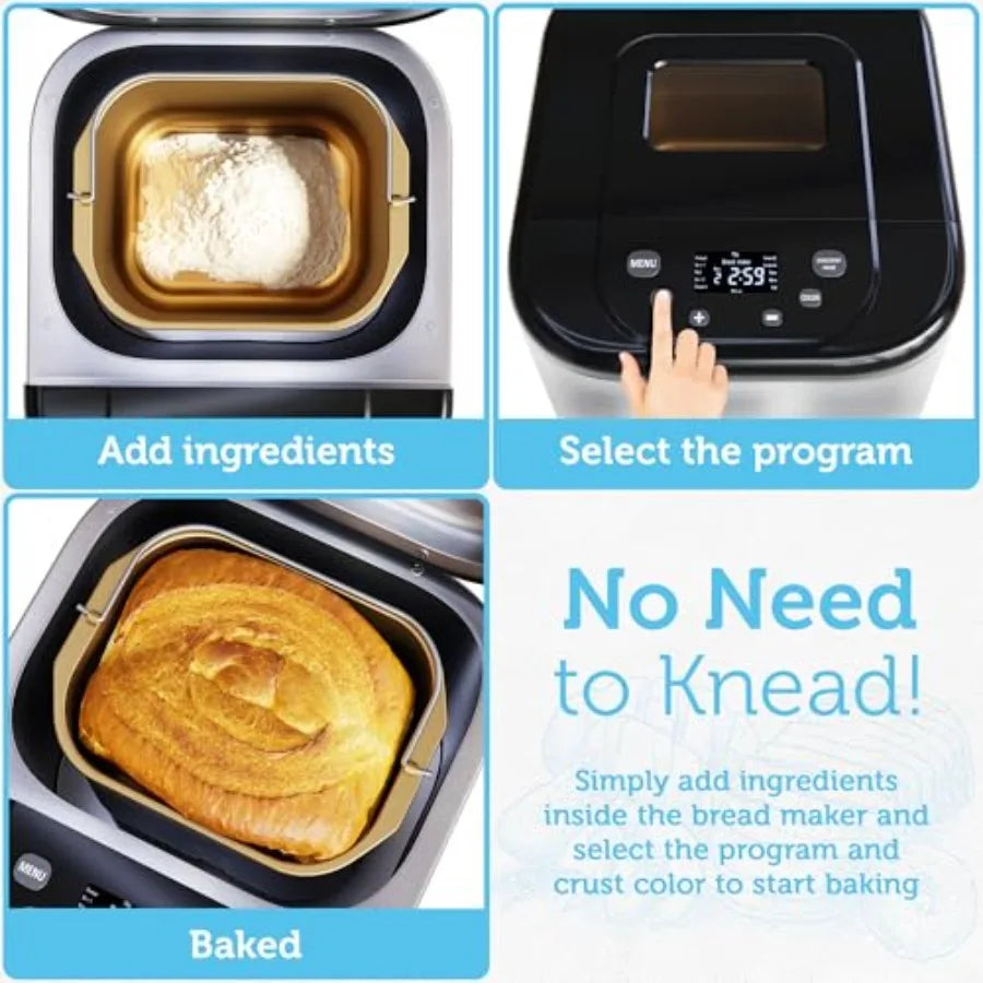 XMSJ 15In1 Bread Maker With Nonstick Pan