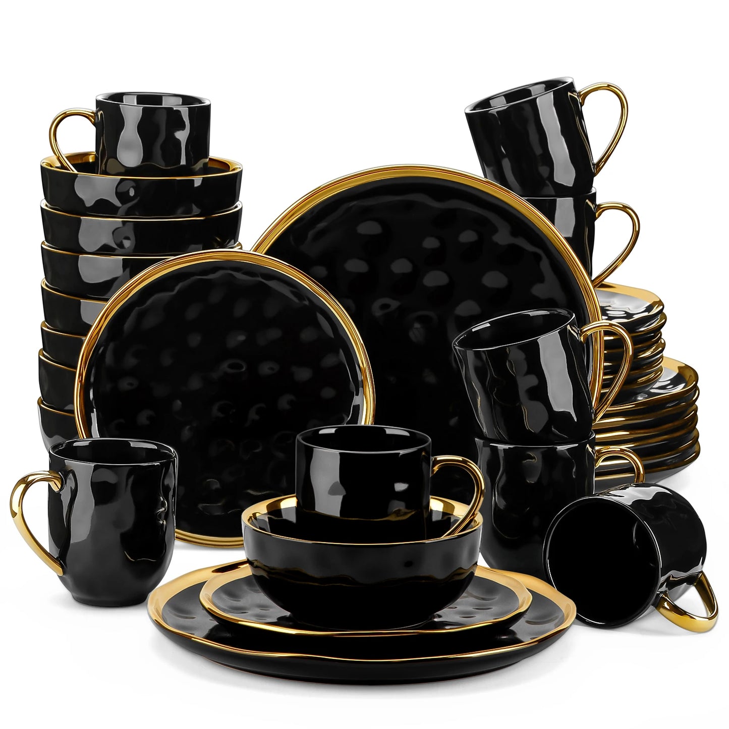 MALACASA Porcelain Dinnerware Set 16 Piece Tableware