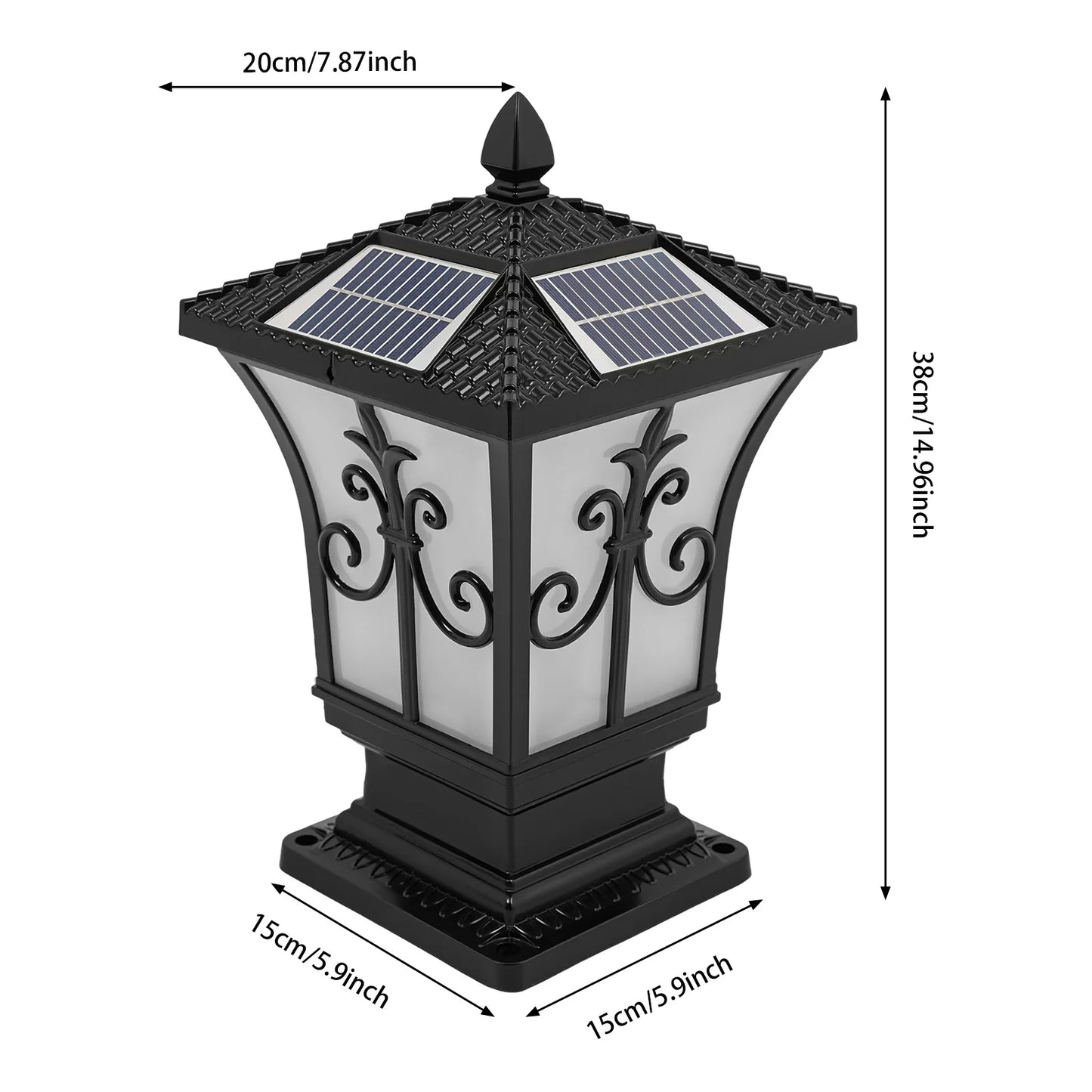 Bymaocar Outdoor Solar Post Light 85-265V with Remote Control