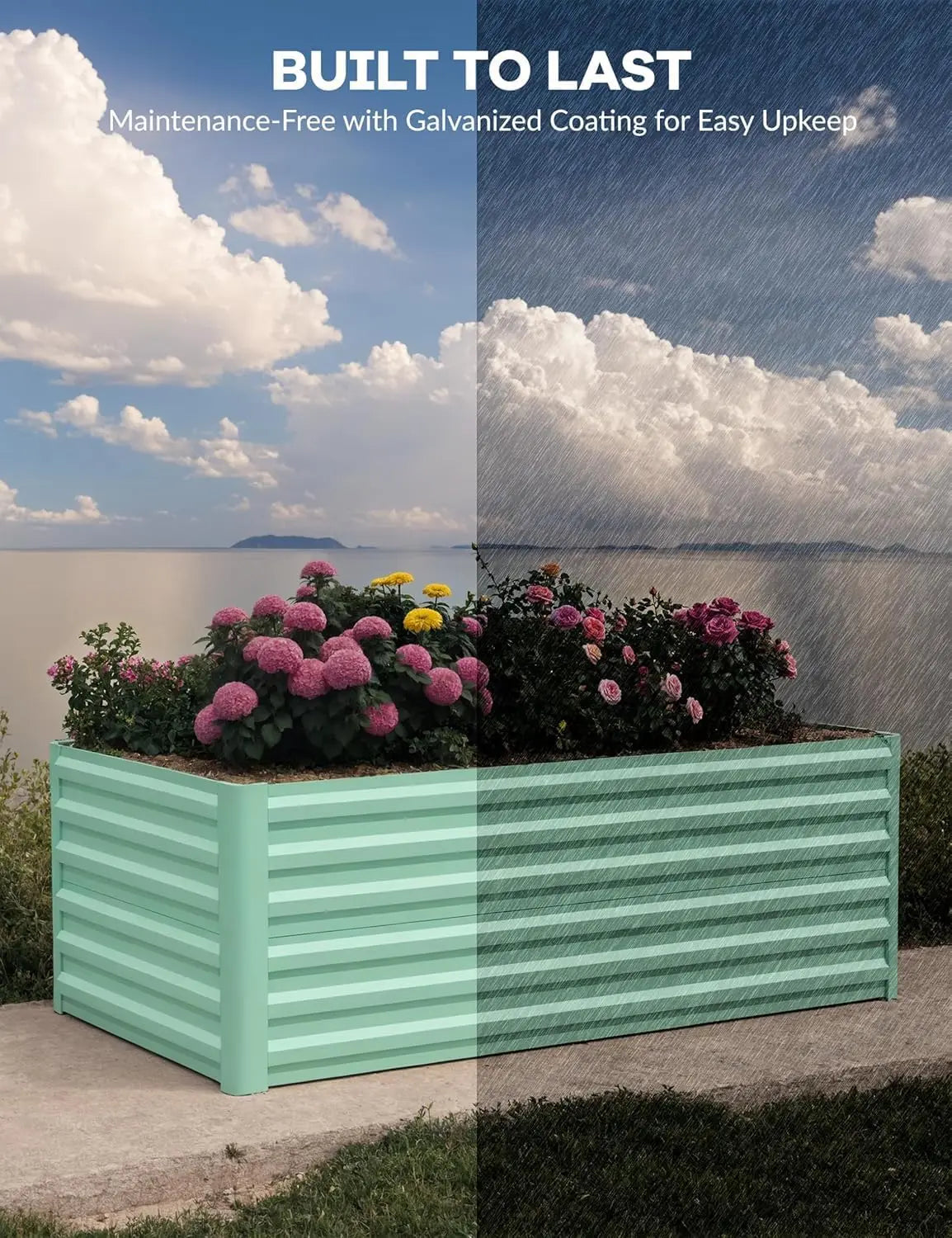 Twister.CK Galvanized Raised Garden Bed Kit For Vegetables Flowers Herbs