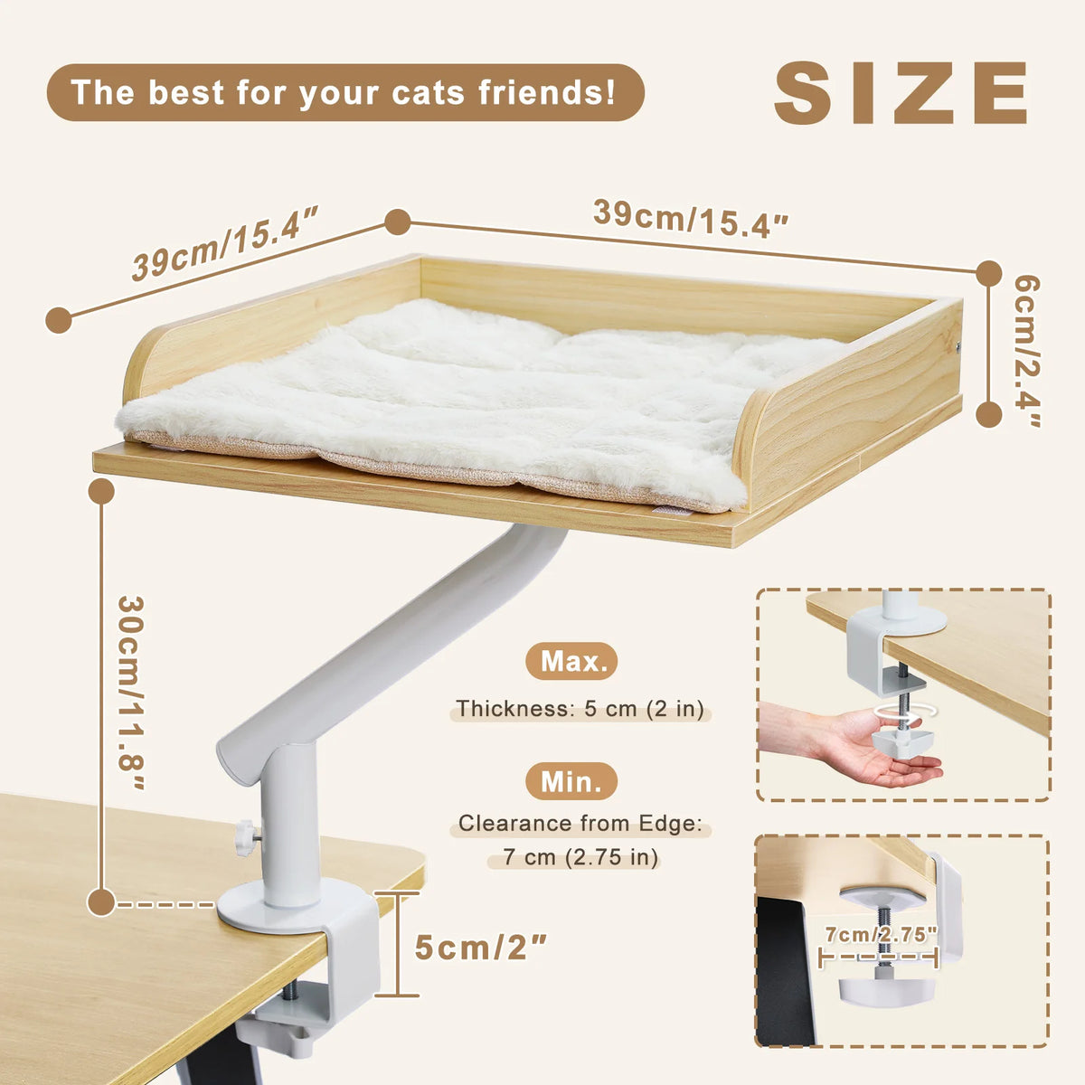Pawz Road Rotating Table Cat Bed Stand For Indoor Cats