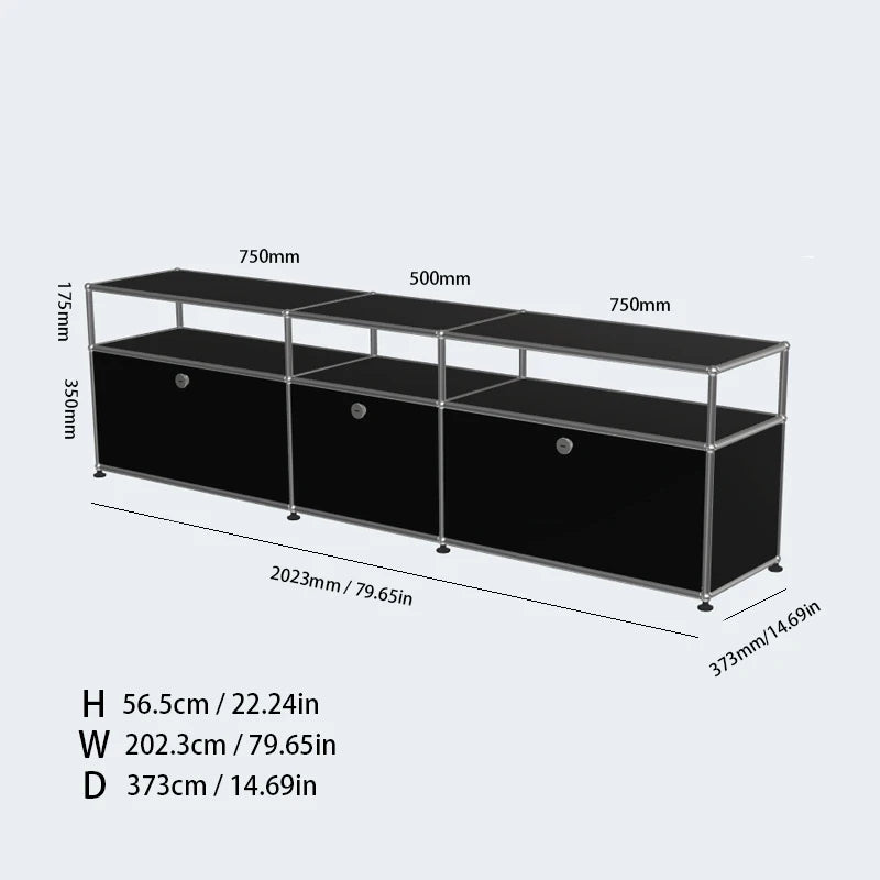 Bigcityfur TV Stand Storage Cabinet Metal Corner Display Unit