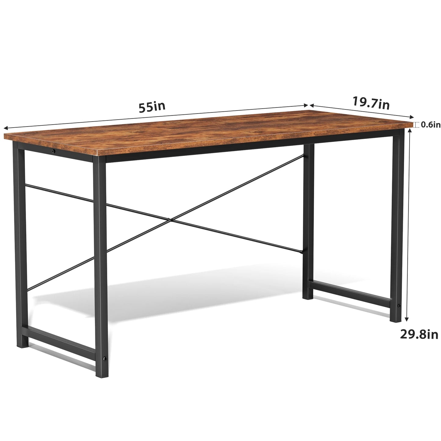 JHK Computer Desk For Office And Gaming With Wood Tabletop