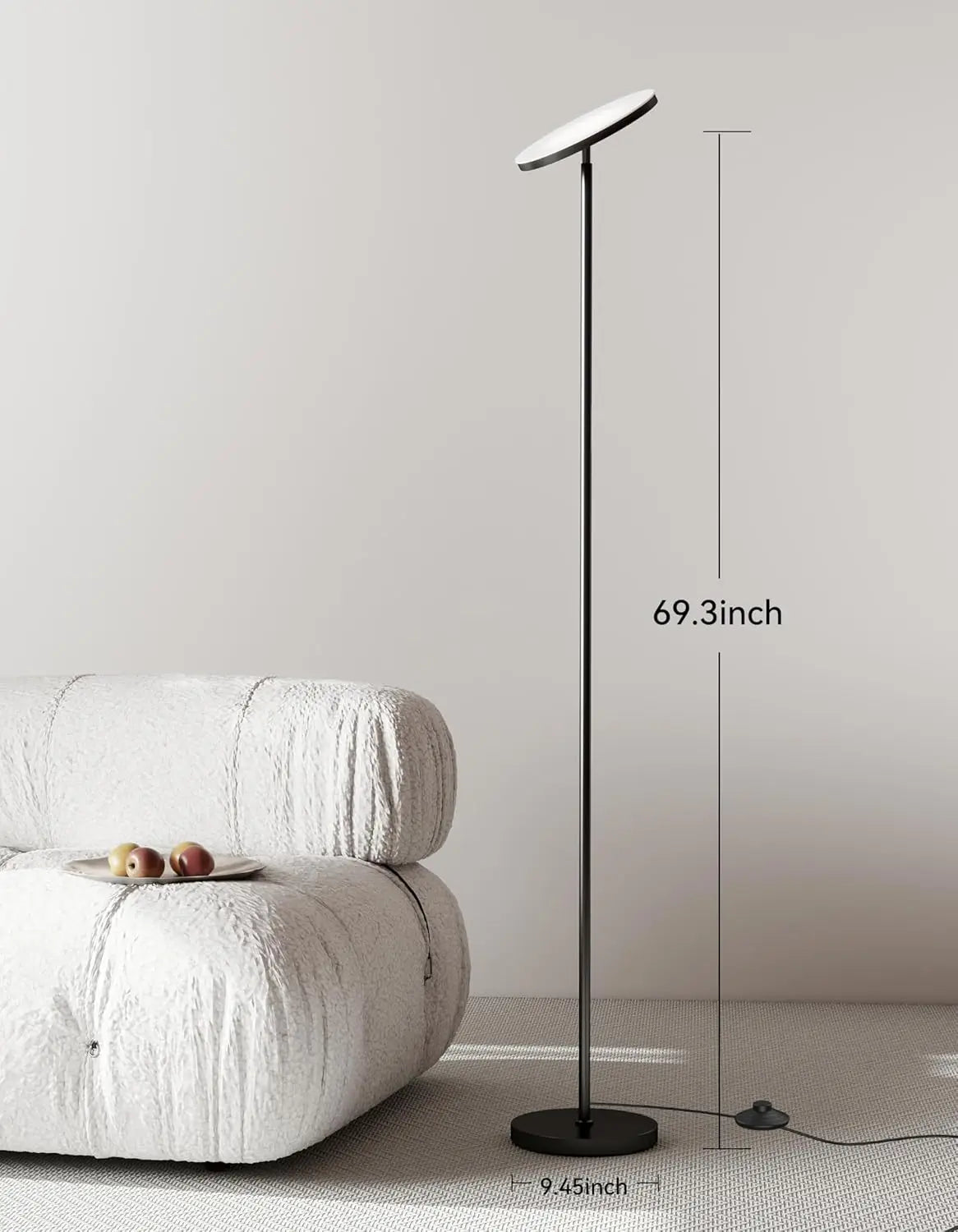XMSJ LED Floor Lamp Dimmable Torchiere With Remote Foot Switch